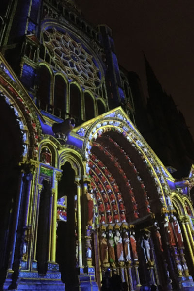 La Cathédrale de Chartres à l'occasion de Chartres en Lumière sponsorisé par la Caisse d'Epargne Loire-Centre